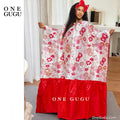 2026 Red Brocade Boubou Dress Party African Dashiki Embroidery With Bazin riche Decoration Nigerian Bride Wedding Party Robe