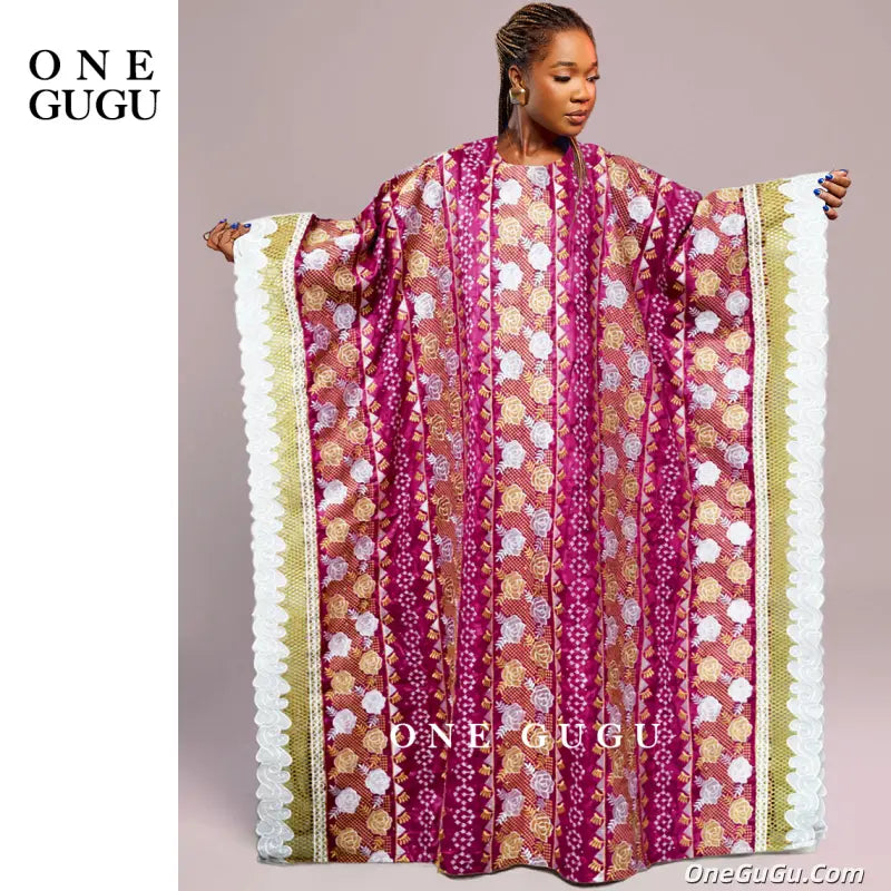 High Quality Burgundy African Women Bazin Riche Boubou Dress Original Nigerian Basin Rich Brocade Wedding Party Dashiki Robe