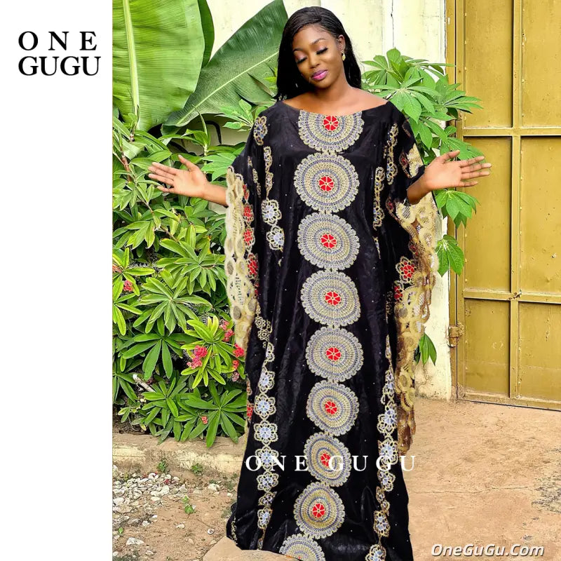 New Nigerian Original Bazin Riche Boubou With Brocade Embroiderey Mali Clothing For Women Robe Wedding Party Gown Basin Dresses
