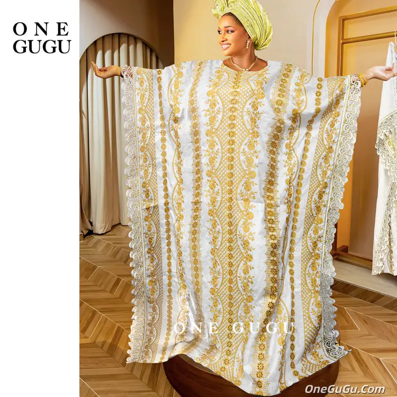 Nigerian Bazin Riche Dashiki Boubou Party Dress With Stones Plus Size African Traditional Wedding Dress Brocade Basin Boubou