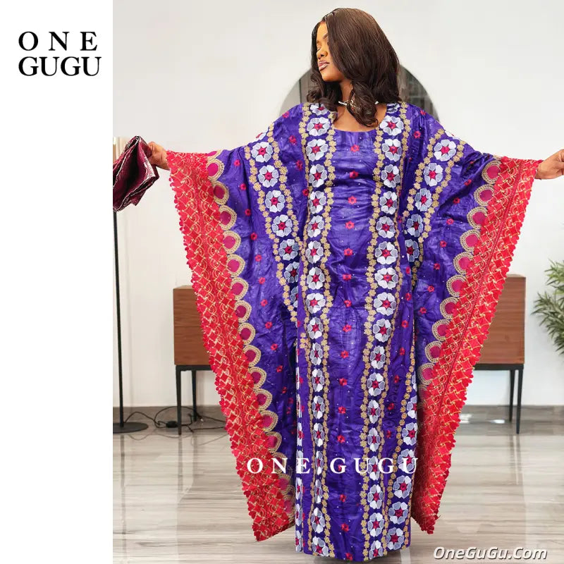 Royal Blue Nigerian Bazin Riche Dashiki Boubou Dress African Traditional Wedding Bride Dresses Brocade Basin Rich Gown Robe