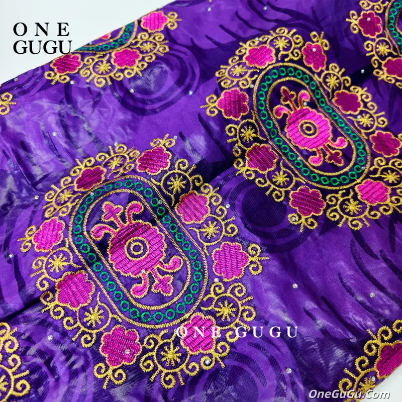 Purple African Women Bazin Riche Boubou Dress With Stones Original Nigerian Basin Rich Brocade Wedding Party Dashiki Robe
