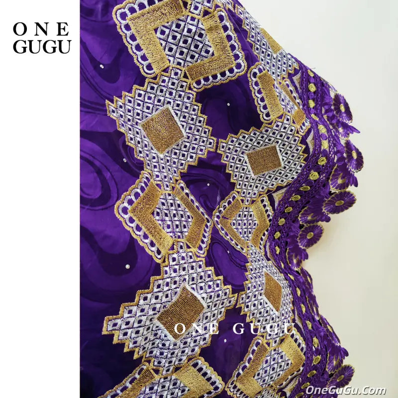 2026 Newest Nigerian Dashiki Boubou Dress Purple Color Mix Size African Traditional Wedding Dress Bazin Riche Brocade Boubou