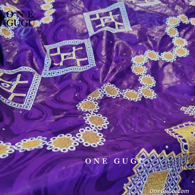 2026 Newest Nigerian Dashiki Boubou Dress Purple Color Mix Size African Traditional Wedding Dress Bazin Riche Brocade Boubou