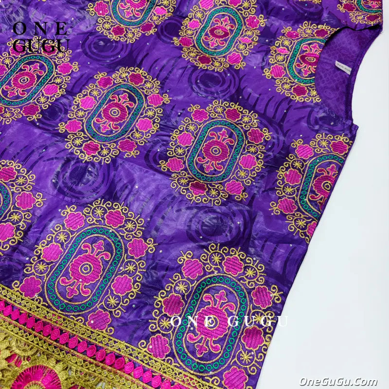 Purple African Women Bazin Riche Boubou Dress With Stones Original Nigerian Basin Rich Brocade Wedding Party Dashiki Robe