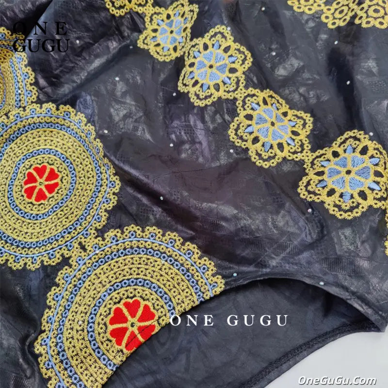 New Nigerian Original Bazin Riche Boubou With Brocade Embroiderey Mali Clothing For Women Robe Wedding Party Gown Basin Dresses